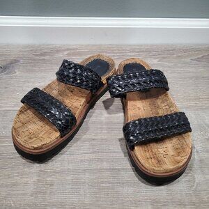 Baretraps Deanne Slide Sandals Women's Size 7.5M Black Straps Comfort